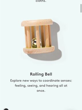 Natural Wood Rolling Bell Sensory Baby Toy -Lovevery Montessori